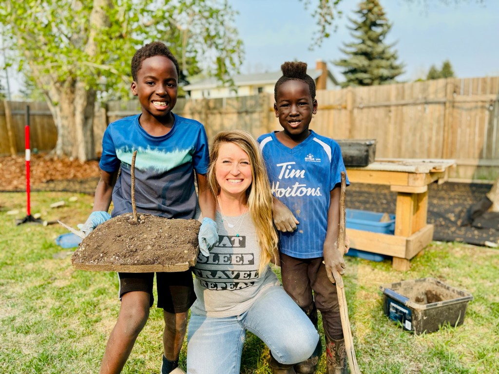 Working (playing!) in the backyard!
